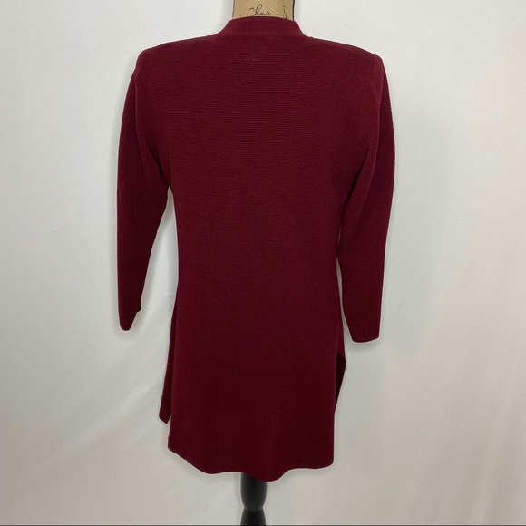 Exclusively Misook Maroon Knit Cardigan Shirt Set - Picture 3 of 8